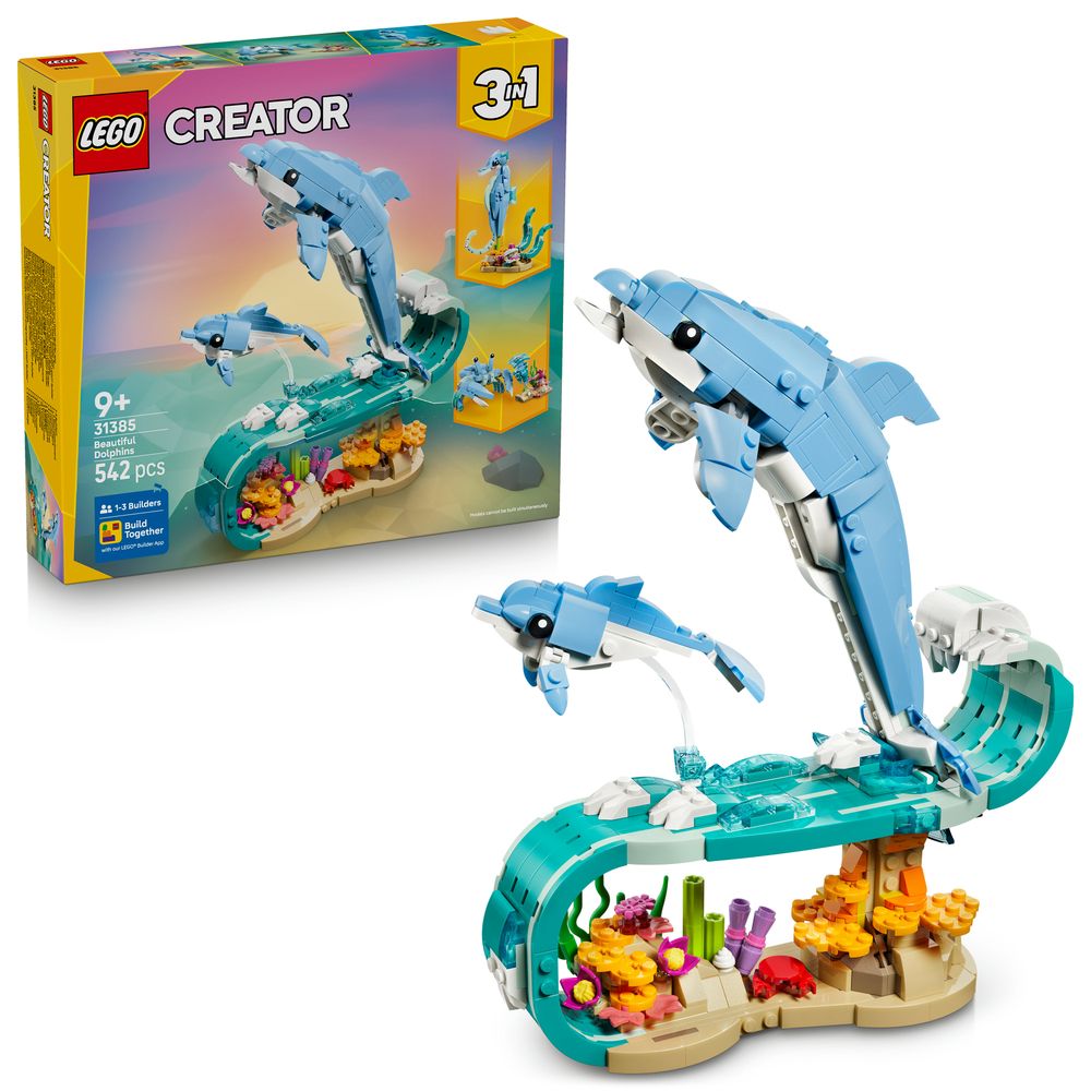 lego creator 31385 beautiful dolphins contents box