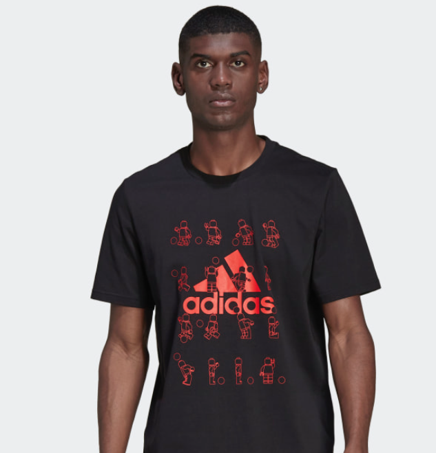 LEGO x Adidas football graphic T shirt black