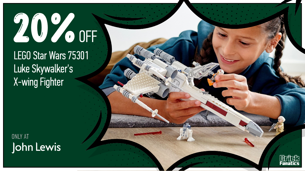 Retiring soon: Save 20% on 75301 Luke Skywalker's X-Wing Fighter with John Lewis
